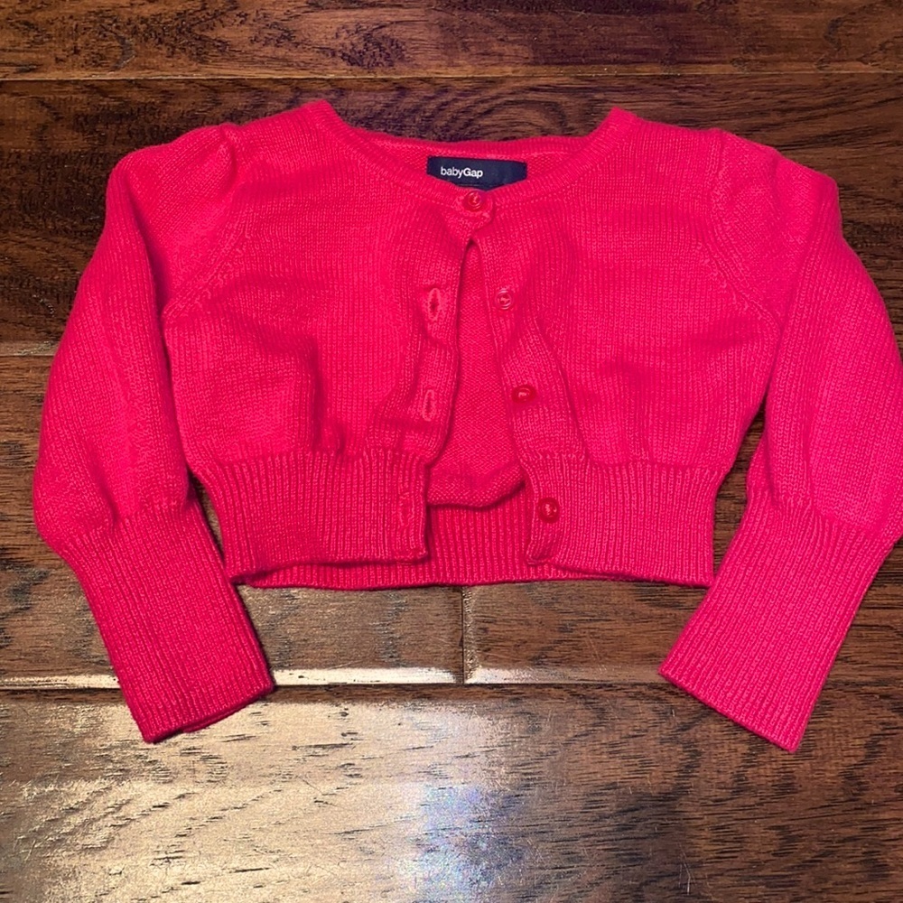 BabyGap pink shirt cardigan sweater cropped 6-12 m​